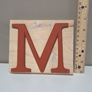 M Monogram Capital letter Rubber stamp